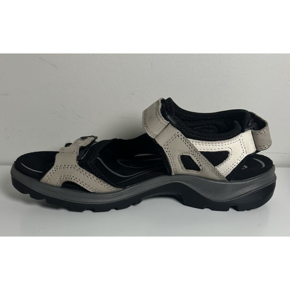 ECCO Offroad Yucatan Sandals Womens 41 Adjustable Strappy Slingback Beige Black - Picture 3 of 8